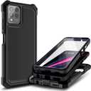 NZND Case for T-Mobile REVVL 6 Pro 5G / REVVL 6X Pro 5G with [Built-in Screen Protector], Full-Body Shockproof Protective Rugged Bumper Cover, Impact Resist Phone Case (Black)