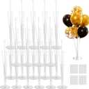 JOYYPOP 20 Sets Balloon Stand Kit, Balloon Sticks with Base Birthday Graduation Party Decorations Wedding (Clear 20 Pack)