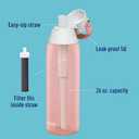 Brita Hard-Sided Plastic Premium Filtering Water Bottle, BPA-Free, Reusable, Replaces 300 Plastic Water Bottles, Filter Lasts 2 Months or 40 Gallons, Includes 1 Filter, Blush - 26 oz.