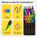 ARTISTRO 36 Dual-Tip Fabric Markers - Fabric Decorating Kit - Permanent for Clothes - No Bleed Pens for T-Shirts, Bags, Textile, Canvas, and More (Brush Tip and Fine Tip)