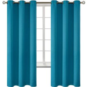 BGment Blackout Curtains - Grommet Thermal Insulated Room Darkening Bedroom and Living Room Curtains, Set of 2 Panels (42 x 72 Inch, Peacock Blue)