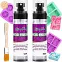 Silicone Oil Mold Releaser, 4Oz Molds Release Spray for Candle Making and Epoxy Resin, Fast-Drying Silicone Oil Releaser, Non-Stick Professional Molds Release Agent, Promotes Mold Longevity (2/Pack)