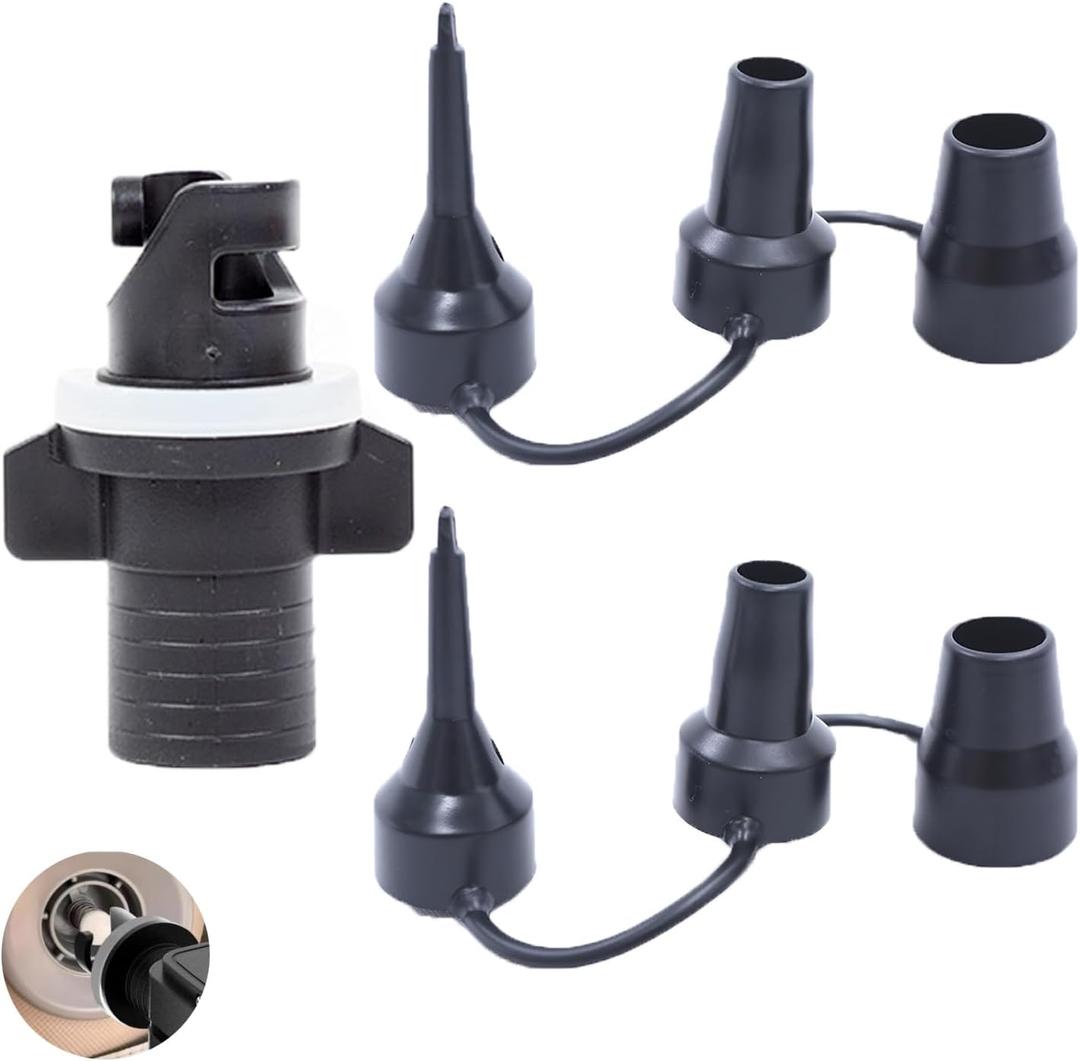 3 Pack Electric Air Pump Nozzles Replacement with Inflatable Boat Air Valve Adapter for Quick-Fill Air Pump Portable Inflator Deflator Queen Air Mattress Bed Inflatable Kayak Pool Floats Tubes