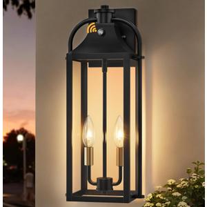 19" Exterior Lighting Fixtures, 2-Light Extra Large Dusk to Dawn Outdoor Lights, Waterproof Anti-Rust Aluminum Wall Lamp, Outside Lighting for House, Outdoor Front Door Decor for Porch, Garage, 1 Pack