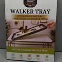 Walker Tray for Folding Walker with Cup Holders, Non-Slip Mat & Bag - Adjustable Universal Plastic Food Table for Seniors - Detachable Guardian Accessories - Removable Walker Trays for rolling walker