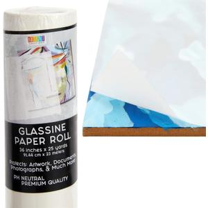 Bright Creations Glassine Paper Roll for Artwork, Crafts, and Baked Goods (36 Inches x 25 Yards) - Glassine Roll