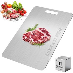 Titanium Cutting Board - 2026 New Upgrade 100% Pure Titanium Cutting Boards for Kitchen Double Sided Non Toxic Titanware Cutting Board,Hygiene Durable Dishwasher Safe Chopping Board (12"L x 9"W)