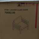 Christopher Knight Home Louver Club Chairs, Teak + Cream, 32.00 inches W x 27.75 inches D x 27.75 inches H