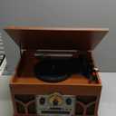 10-in-1 Record Player with Built-in Speakers Wireless Playback, CD & Cassette Player, USB Player, AM/FM Radio, 3 Speeds Turntable Vinyl Record Player Mahogany