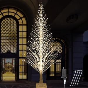 7FT Lighted Birch Tree 1000 LED Warm White Lights with Twinkle LightsTwinkling or Steady Function for Selected, LED Artificial Tree Light for Indoor Outdoor Christmas Decorations