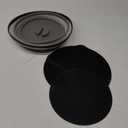 12"&10" Microwave food Cover and Mat,Large Vented Collapsible Splatter Guard dish Plate lid & Silicone Round Kitchen mat,4 in 1