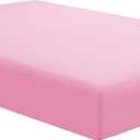 Sfoothome Mattress Sheet Full Size with Deep Pockets - Soft and Comfortable Microfiber - Fade Wrinkle Resistant, Pink Fitted Sheets