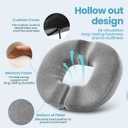 Benazcap Donut Pillow Seat Cushion, Donut Chair Cushions for Postpartum Pregnancy & Hemorrhoids, Memory Foam Seat Chair Cushion for Sciatica & Hip & Coccyx Pain Relief-Grey