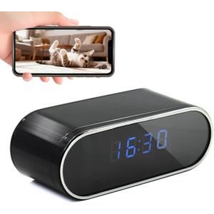 Clock Camera - Wireless Full HD 1080P Cams - WiFi Mini Cameras Clock with Night Vision - Indoor Camera for Home Security - No Audio