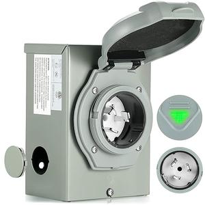 Intertek 50 Amp Generator Power Inlet Box, NEMA SS2-50P Pre-Drilled Knockouts for Generator to Home 50A Generator Transfer Switch, 125/250V 50 Amp Generators Inlet Plug, ETL Listed