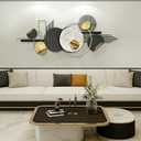 JFUJFU Modern Geometric Wall Art Sculpture - Large Abstract 3D Metal Decor for Living Room & Bedroom