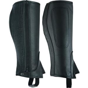 LuxHide Unisex Adult Leather Half Chaps Black and Brown (Black, XL)