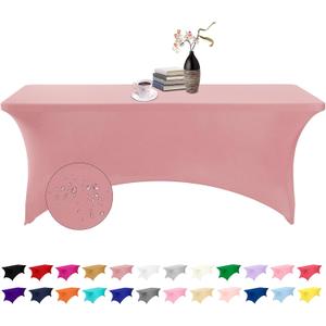 Spandex 6ft Waterproof Table Cover for Party,Wedding, Banquet, and Events(Dusty Pink) (72"x30"(Rectangular)) Spandex 6ft Waterproof Table Cover for Party,Wedding, Banquet, and Events(Dusty Pink) (72"x30"(Rectangular))