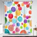 Coxila Colorful Kids Shower Curtain Extra Long Polka Dot Cute Rainbow Bright Geometric Abstract Watercolor Children Girls Bath 72x 84 Inch Polyester Fabric 12 Pack Plastic Hooks