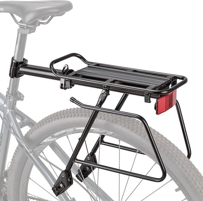 Rear Bike Rack  Bike Cargo Rack Quick Release Mount  Large Capacity Bicycle Pannier Rack 60lbs, Touring Carrier Rack fit 24”29” and 700c