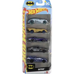 Hot Wheels Batman Toy Car 5-Pack, Set of 5 1:64 Scale Die-Cast Batman-Themed Vehicles Including The Batmobile