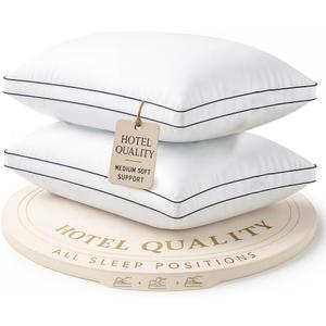 LANE LINEN Bed Pillows King Size Set of 2-20"x36" Medium Firm Down Alternative Pillows for Sleeping, Hotel Quality Back Stomach or Side Sleeper King Pillow 2 Pack, Cooling Soft Easy Care - White