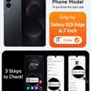 CANSHN Designed for Samsung Galaxy S25 Edge Case (2025) [Full Camera Protection] [Compatible with Magsafe] Translucent Matte Back Protective Phone Cover, Black