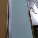 SmartStandard 42 x 80 in Glass Barn Door with 7FT Sliding Hardware Kit & Handle, Pre-Drilled Ready to Assemble, Waterproof PVC Coating, White, 5-Panel Glass