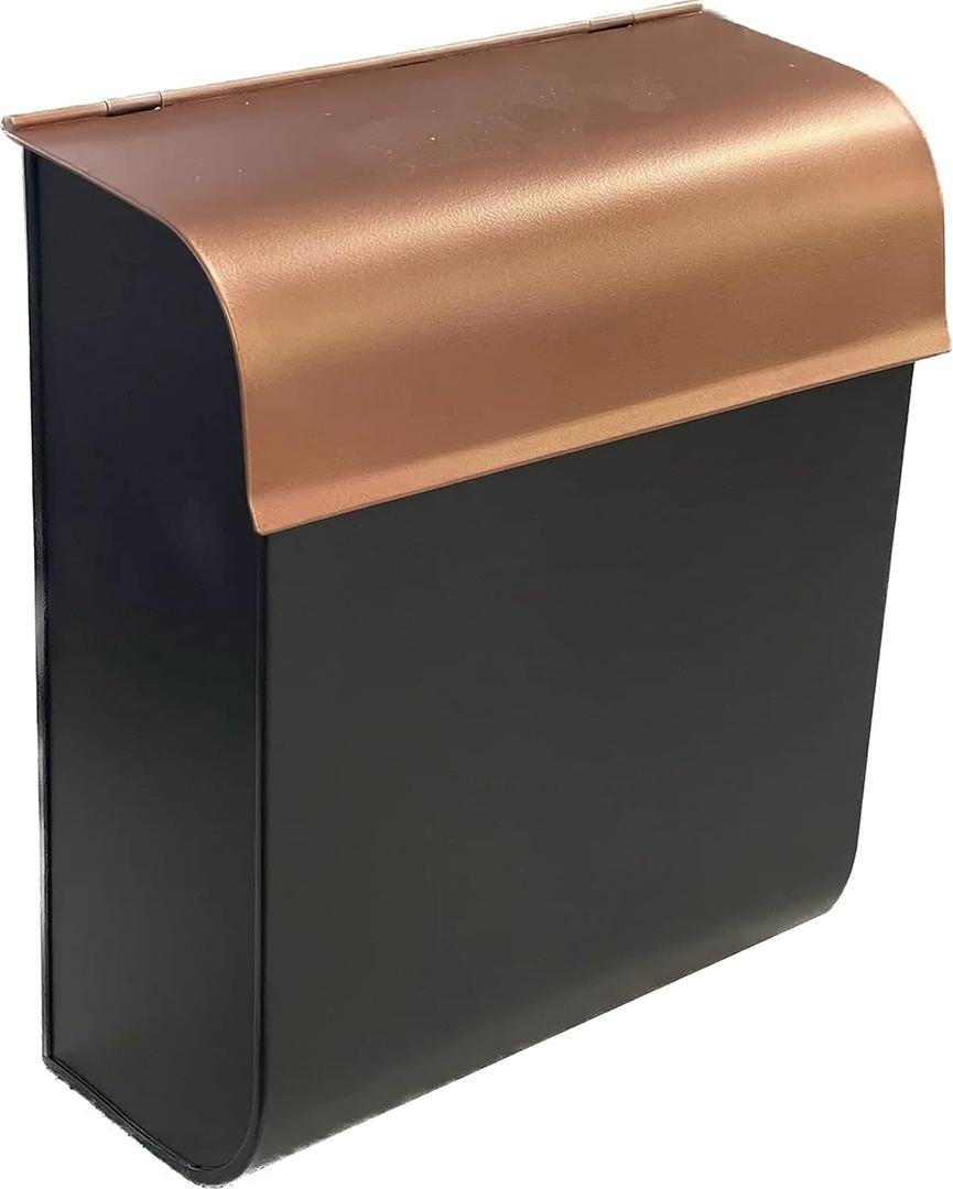 NACH Mailboxes for Outside Wall Mount, 12 x 4.5 x 10 inch, Black Mailbox for Door, Waterproof Mailbox Wall Mount - The Dominion Mailbox (Small (Non-Lockable))