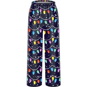 HONGTEYA Girls Christmas Pants with Pockets Soft Long Loose Kids Plaid Bottom Indoor Outdoor Xmas Holiday 8-14 Years (Blue)