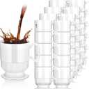 Sieral 100 Pieces 8 oz Hard Plastic Coffee Cup Bulk Tea Mug with Handle Disposable Mugs Plastic Coffee Mugs for Wedding Party, Baby Shower, Graduation, Birthday, Cafe, Restaurant(White), 2.8 x 3.3 inch