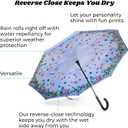 Totes Auto Reverse Close Windproof Stick Inbrella with Water Repellent Protection, One Size