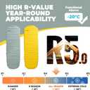 Insulated Inflatable Sleeping Pad 17oz, 5.1R-Value Ultralight Sleeping Pad, Lightweight Sleeping Mat for Camping, Hiking, Backpacking, Camp Mattress Pad, Medium