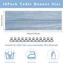 12 Pcs Dusty Blue Cheesecloth Table Runner 10FT Runner for Tables 35 x 120 Inches Long Gauze Boho Fabric Table Runner Decoration Rustic Sheer Runner for Wedding Birthday Baby Shower Party (Dusty Blue)