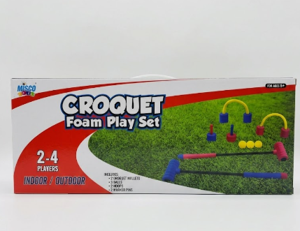 New-Indoor/Outdoor Croquet Foam Play Set 2-4 Players