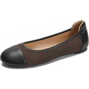 Ballet Flats Shoes for Women Round Toe Comfortable Womens Flats Slip On Dress Shoes Classic Black Work Flats for Women Casual Ballet Shoes, Size 6.5