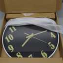Wall Clock - Glow in The Dark Clock 12 Inch Silent Wall Clock Non Ticking Battery Operated Night Light Analog Digital Large Neon Clock for Home Decor Living Room Bedroom Kitchen Bathroom