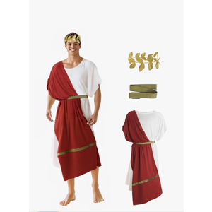 Ancient Greek Toga Adult Roman Costume with Headband Halloween Cosplay Outfit, Size -XL