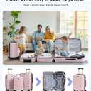 LIGHT FLIGHT Luggage Sets, 3 Piece Durable Suitcase Set with Spinner Wheels, 3 Pcs Hardside Lightweight luggage with TSA Lock, Large Checked Travel Suitcases, 20/24/28 Inch, Pink