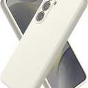 Silicone Case for Samsung Galaxy S25, Soft Slim Liquid Silicone Phone Case with Anti-Scratch Microfiber Lining, Camera Cover Protection with Cute Color Variety, Off White