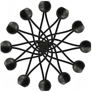 Lanlord 11 Inch Black Bungee Cords with Balls - 12 Pcs Elastic Ball Cords Ball Bungee Cords Tarp Tie Downs 11Inch12Pces(Ball)