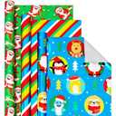 Christmas Wrapping Paper with Cut Lines for Boys Girls Kids - 3 Style Funny Xmas Wrapping Paper
2 ft 