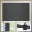 Cellular Shades No Tools No Drill Custom Honeycomb Blinds Blackout for Window Easy Cutting Telescopic Track Cellular Blind Black White, 29" W(19"-29") x 64" H