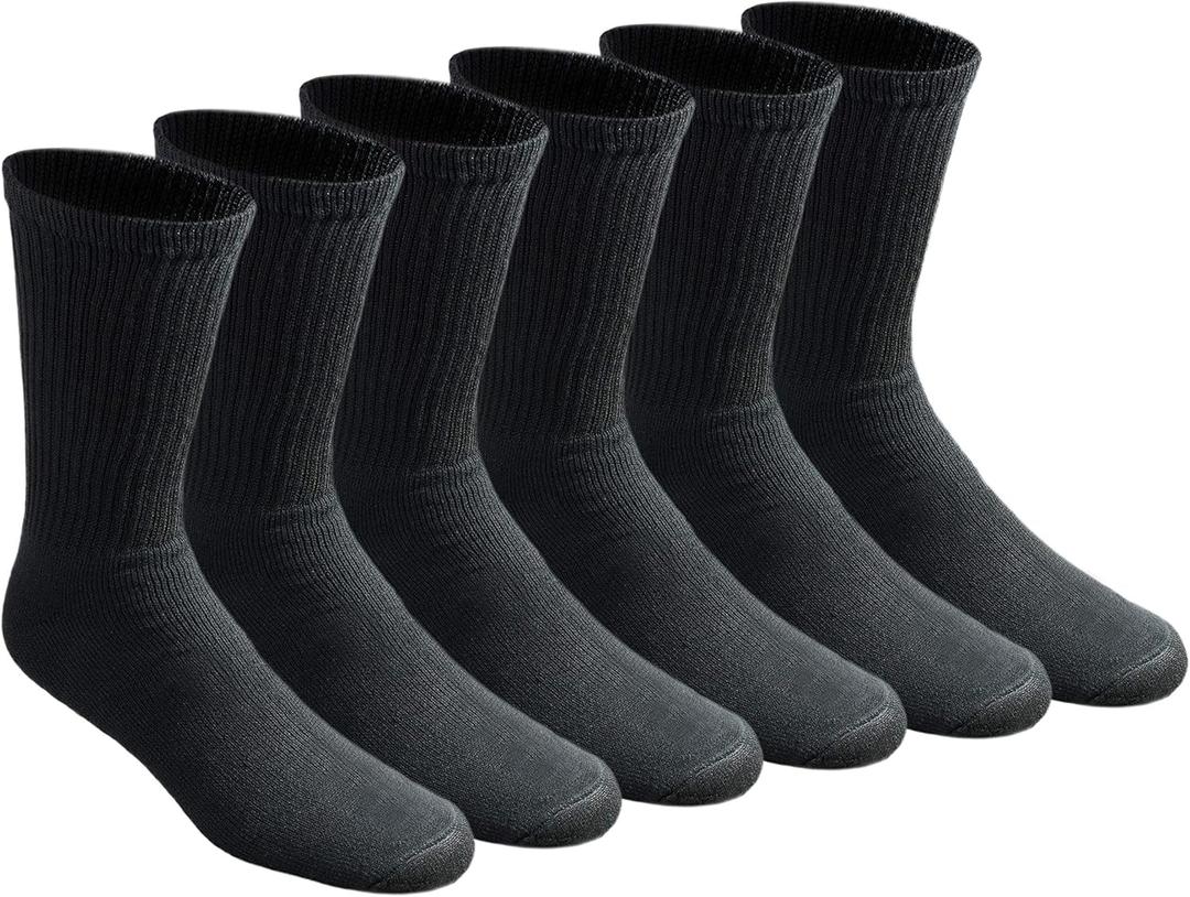 Dickies Men's All Purpose Cushion Crew Socks, (6, 12 Pairs), Size: Medium