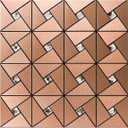 Art3d 10-Sheet Peel and Stick Backsplash Metal Mosaic Tiles for Kitchen Wall Decor, Stick on Aluminum Composite Tiles Stikers, Copper Windmill Puzzle Glass Mixed (12x12 Inch)