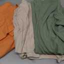 Ficerd 3 Pack Women's Ribbed Long Sleeve Tops, Crew Neck Slim Fit Undershirts Knit Basic Casual Stretch Layering Tee Shirts (X-Large, Light Beige, Matcha Green, Orange)