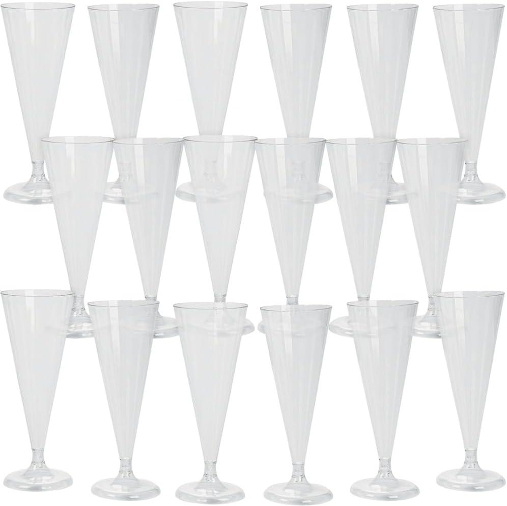 Fun Express - Plas. Champagne Flute Glasses (25pc) for Party - Party Supplies - Drinkware - Disposable Cups - Party - 25 Pieces