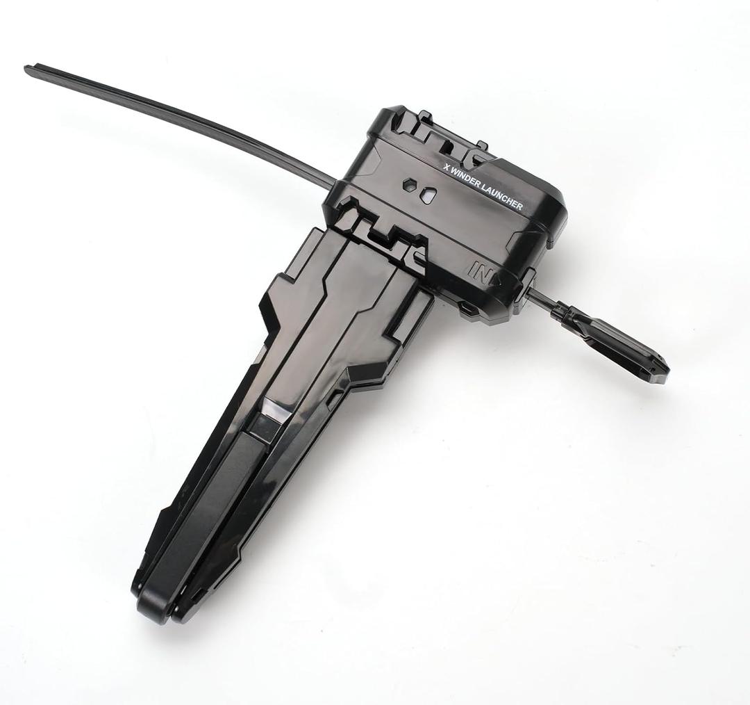 X Winder Launcher, with X Grip for Easy Control,Battling Gyro Accessories(Black)