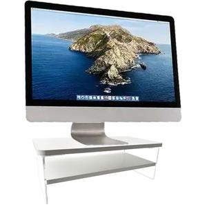 TINOMAR Monitor Stand Riser, 2 Tier Wood and Acrylic Computer Monitor Stand Riser for Desk for iMac, PC, Laptop, Ergonomic White Monitor Stand for Home and Office, 15.75 Inch TINOMAR Monitor Stand Riser, 2 Tier Wood and Acrylic Computer Monitor Stand Riser for Desk for iMac, PC, Laptop, Ergonomic White Monitor Stand for Home and Office, 15.75 Inch