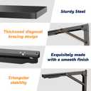 Ultrawall 24 inch Black Sturdy Folding Shelf Brackets, Heavy Duty Adjustable Steel Wall Mounted Collapsible Shelf Bracket, Max Load 550lb